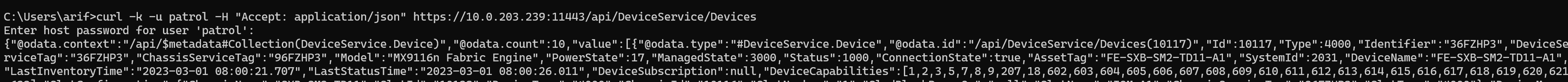  Curl OME-M testing - Pre-requisites Test  Monitoring Policy