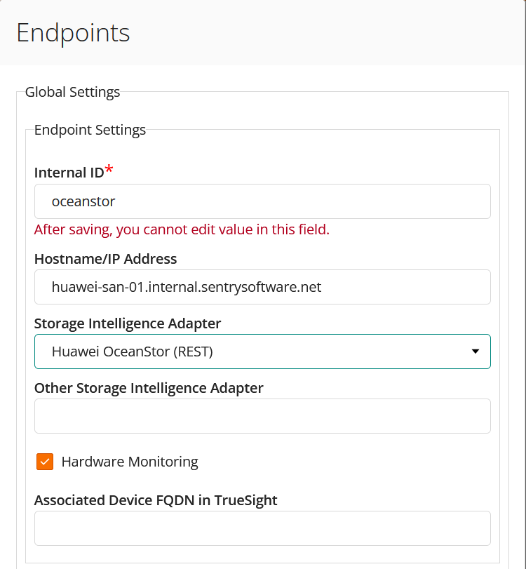 Huawei OceanStor - Configuring the Endpoint Global Settings